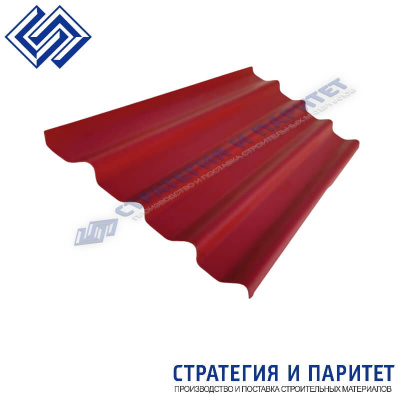 Шифер римский профиль Красный 1750x930x5,8 мм