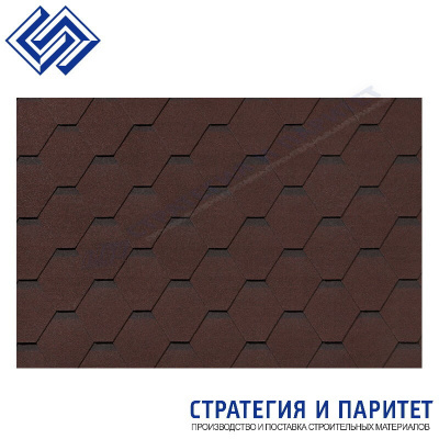 Гибкая черепица Roofshield Классик Стандарт Коричневый с оттенением