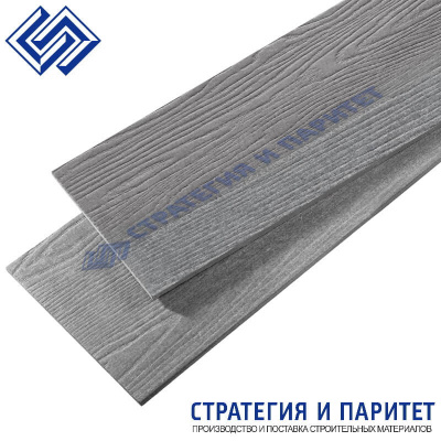 Фиброцементный сайдинг под дерево 3000х300х8 мм СЕРЫЙ