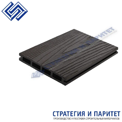 Террасная доска МПК 3000x150x18 КОФЕ  структура дерева