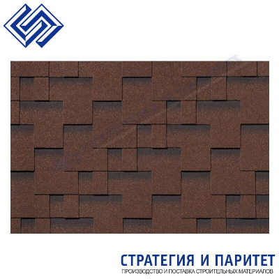 Гибкая черепица Roofshield Классик Модерн Коричневый с оттенением