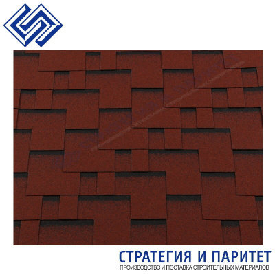 Гибкая черепица Roofshield Классик Модерн Красный с оттенением