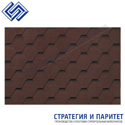 Гибкая черепица Roofshield Фемели Лайт Стандарт Коричневый с оттенением
