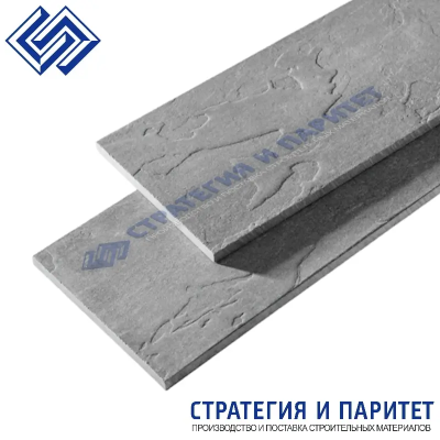 Фиброцементный сайдинг Фибратек Сланец 3000x300x8 мм СЕРЫЙ