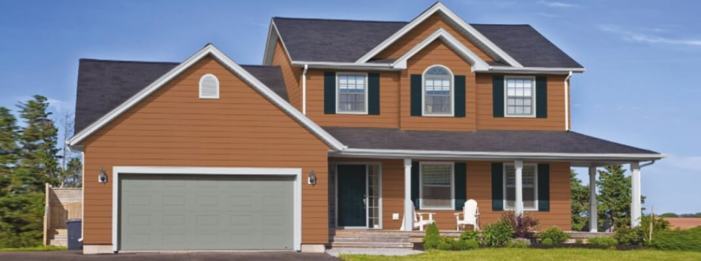 Фасад из фиброцементной серой доски шириной 190 мм с&nbsp;последующим окрашиванием